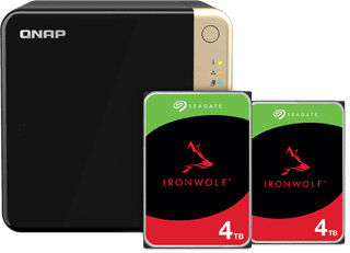 QNAP TS-464-8G + Seagate Ironwolf 8 To (2 x 4 To)