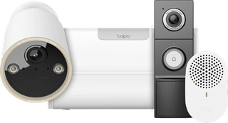 TP-Link Tapo C460 + H500 Smart HomeBase + D235 Smart Battery and Wired Doorbell