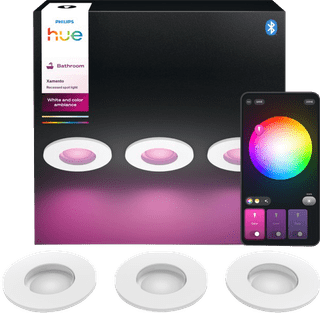 Philips Hue Xamento Bathroom Recessed Spot Light White and Color White 3-pack