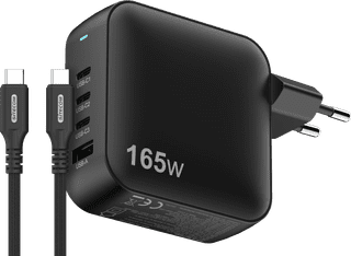 Sitecom 165W GaN Power Delivery Support de Charge Mural + Sitecom Câble USB-C vers USB-C 2 m