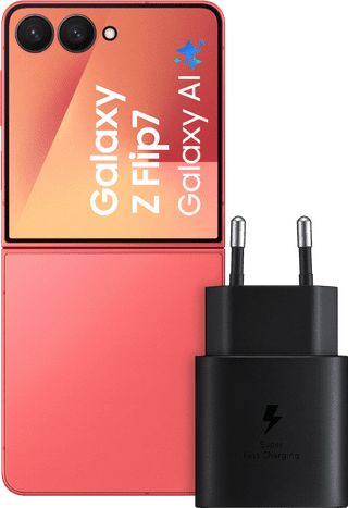 Samsung Galaxy Z Flip 7 256GB Red 5G + Samsung Charger 25W Black