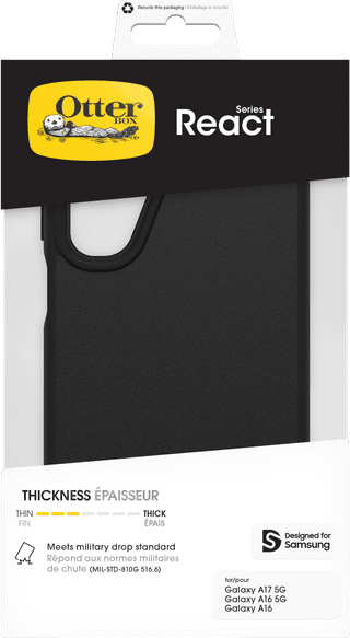 OtterBox React Samsung Galaxy A18/A17 Back Cover Zwart