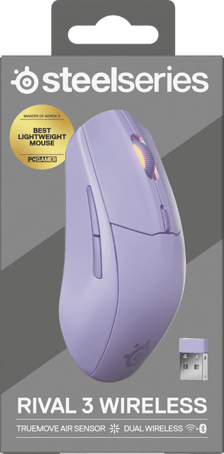 SteelSeries Rival 3 Gen 2 Wireless Gaming Mouse Lavender