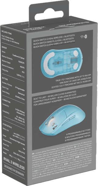 SteelSeries Rival 3 Gen 2 Wireless Gaming Mouse Aqua