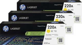 HP 220A LaserJet Toner Jaune (3 Pièces)