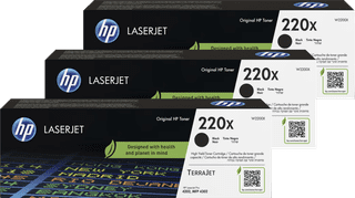 HP 220X LaserJet Toner Noir (3 Pièces)