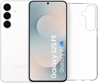 Samsung Galaxy S25 FE 128GB Wit 5G + BlueBuilt Back Cover Transparant