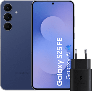 Samsung Galaxy S25 FE 256GB Donkerblauw 5G + Samsung Oplader 25 Watt Zwart
