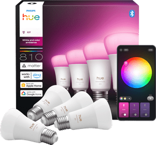 Philips Hue A60 White and Color E27 810 lm Lot de 4