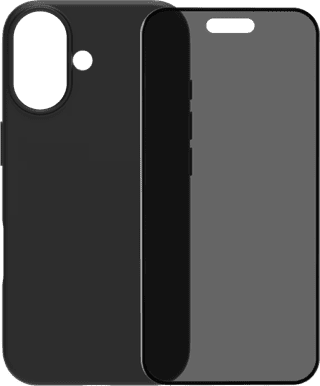 BlueBuilt Back Cover iPhone 17 Zwart + BlueBuilt iPhone 17 Privacy Screenprotector Glas