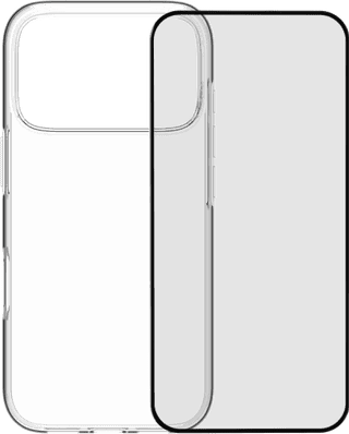 BlueBuilt Back Cover iPhone 17 Pro Transparent + BlueBuilt iPhone 17 Pro Protège-écran Verre