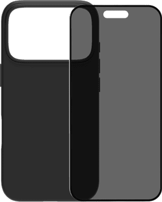 BlueBuilt Back Cover iPhone 17 Pro Noir + BlueBuilt iPhone 17 Pro Protège-écran de Confidentialité Verre