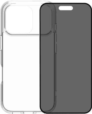 BlueBuilt Protective Back Cover iPhone 17 Pro Transparent + BlueBuilt iPhone 17 Pro Protège-écran de Confidentialité Verre
