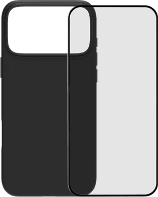 BlueBuilt Back Cover iPhone 17 Pro Max Black + BlueBuilt iPhone 17 Pro Max Screen Protector Glass