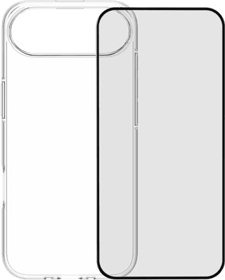 BlueBuilt Back Cover iPhone 17 Air Transparant + BlueBuilt iPhone 17 Air Screenprotector Glas