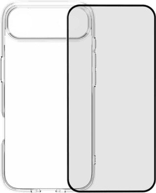 BlueBuilt Protective Back Cover iPhone 17 Air Transparent + BlueBuilt iPhone 17 Air Protège-écran Verre