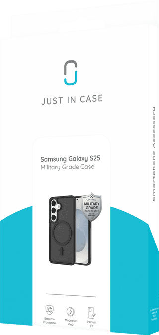Just in Case Back Cover with Fall Protection Samsung Galaxy S24 Black with Magnet