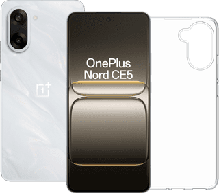 OnePlus Nord CE 5 128GB Wit 5G + BlueBuilt Back Cover Transparant