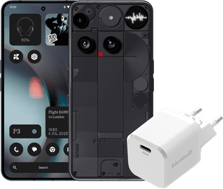 Nothing Phone (3) 512GB Zwart 5G + BlueBuilt Oplader met Usb C Poort 45W Wit