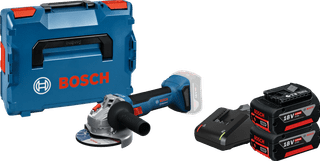 Bosch Professional GWS 18 V-8 S Batterie 5,0 Ah GBA (x2) Kit de Démarrage
