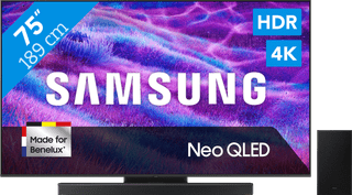 Samsung 75 inches Neo QLED QN82F 4K (2025) + Samsung HW-B750F Black