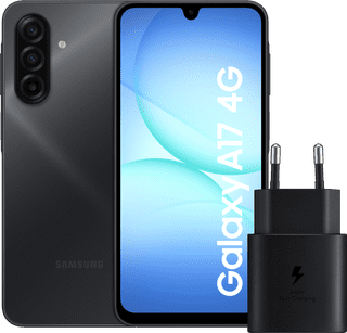 Samsung Galaxy A17 128GB Zwart 4G + Samsung Oplader 25 Watt Zwart