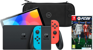 Nintendo Switch OLED Blue/Red + EA Sports FC 26 + BlueBuilt Travel Case