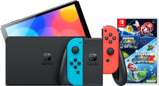 Nintendo Switch OLED Blue/Red + Super Mario Galaxy 1+2
