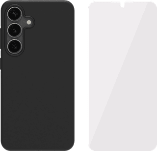 BlueBuilt Samsung Galaxy S25 Back Cover Black + Screen Protector Glass