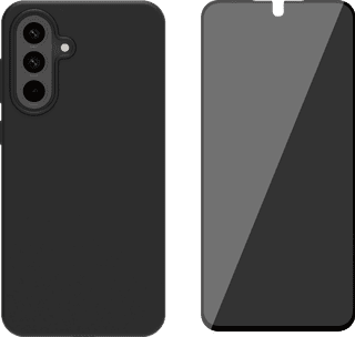 BlueBuilt Protective Back Cover Samsung Galaxy A56 Black + Privacy Screen Protector Glass