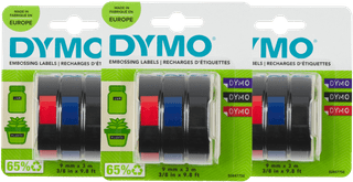 DYMO Embossing Tape 9mm 3 kleuren 3-pack