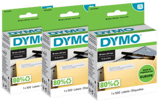 DYMO Verwijderbaar Etiket 19 x 51 mm 500 stuks 3-pack