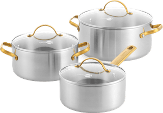 GreenPan Padova Reserve 3-ply Stainless Steel Cooking Pot Set 6-piece