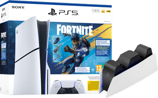 PlayStation 5 Slim Disc Edition Fortnite Bundle + Charging Dock
