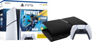 PlayStation 5 Slim Disc Edition + Pack Fortnite + Façades Noir + Manette Supplémentaire Blanc