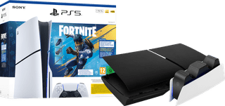 PlayStation 5 Slim Disc Edition Fortnite Pack + Façades Noir + Station de Charge