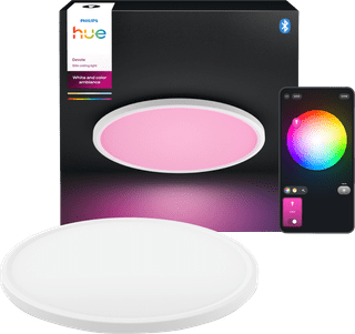Philips Hue Devote Plafonnier - White and Color - Rond - Blanc - Medium