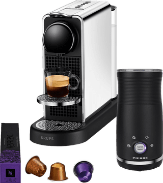Krups Nespresso CitiZ Platinum XN610D RVS + Pierre Mousseur à Lait