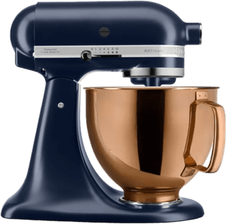 KitchenAid Artisan Mixer 5KSM125EIB Blue + Design Mixing Bowl Copper
