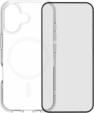 BlueBuilt Protective Back Cover met MagSafe iPhone 17 Transparant + BlueBuilt iPhone 17 Screenprotector Glas