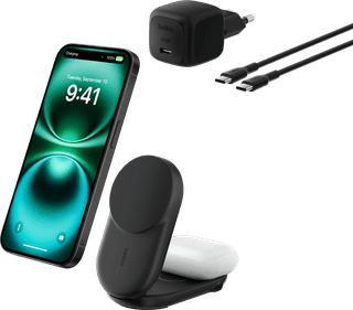 Belkin UltraCharge 2-in-1 MagSafe Wireless Charger with Stand Qi2 25W Black