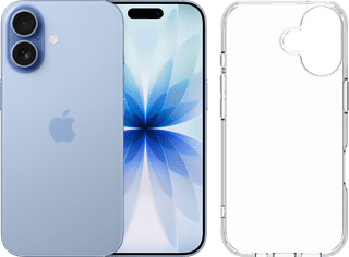 Apple iPhone 17 256GB Blauw + BlueBuilt Protective Back Cover Transparant