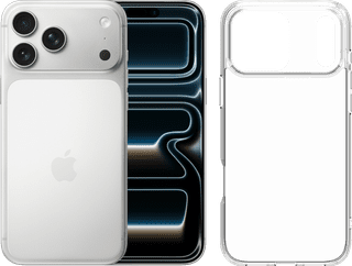 Apple iPhone 17 Pro Max 512GB Zilver + BlueBuilt Protective Back Cover Transparant