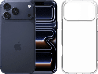 Apple iPhone 17 Pro Max 512GB Blauw + BlueBuilt Protective Back Cover Transparant