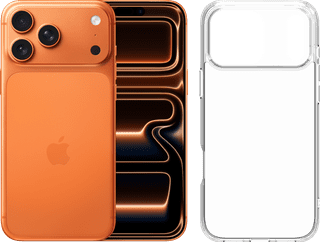 Apple iPhone 17 Pro Max 1TB Oranje + BlueBuilt Protective Back Cover Transparant