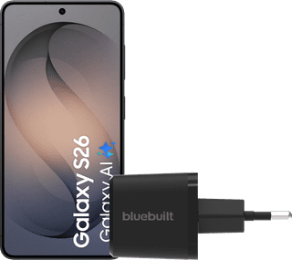 Samsung Galaxy S26 256 Go Noir 5G + BlueBuilt Chargeur 45 Watts Noir