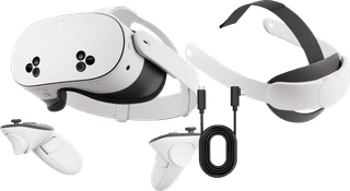 Meta Quest 3S 256 Go Reconditionné + BlueBuilt PC Câble Link + Sangle Élite