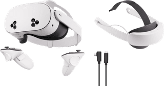 Meta Quest 3s 128GB + BlueBuilt PC Link Cable + Elite Strap with Battery