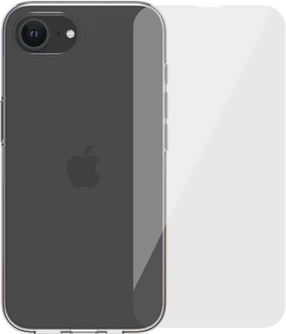 BlueBuilt Back Cover iPhone 16e Transparent + Screen Protector Glass