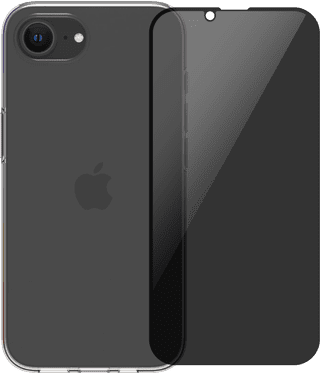 BlueBuilt Back Cover iPhone 17e/16e Transparant + Privacy Filter Screenprotector Glas